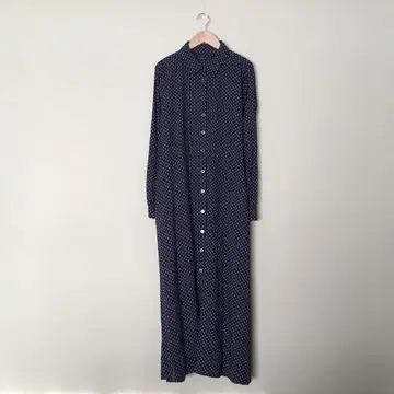 써니클라우드 도트 원피스 롱 기장 네이비 3L