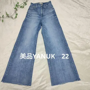 [새상품급] YANUK 야누크 22 와이드 플레어 데님 팬츠 턱 청바지