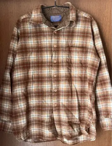 Pendleton 울 체크 플란넬 셔츠 70s made in USA