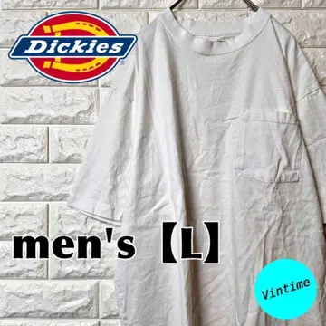 AH52 [ Dickies ] 자수 로고 T셔츠 [ 남성용 L ] 화이트
