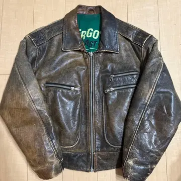 vintage DEVERGO 브라운 가죽 자켓