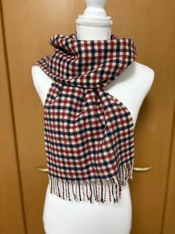 컨디션 최상 아쿠아 스큐텀 캐시미어 100% 체크 머플러