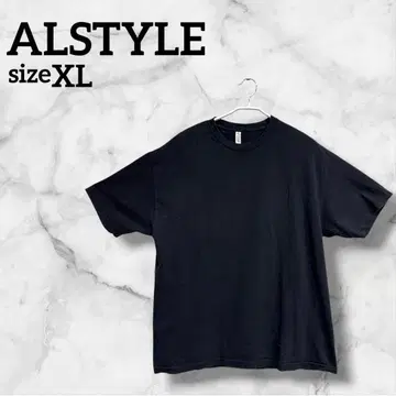 ALSTYLE [ XL ] 반팔 티셔츠 블랙 미국 국기 남성용 구제 의류