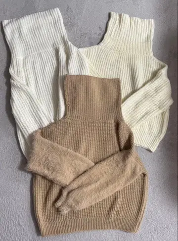 여성용 니트 하이넥 3종 세트 묶음 판매