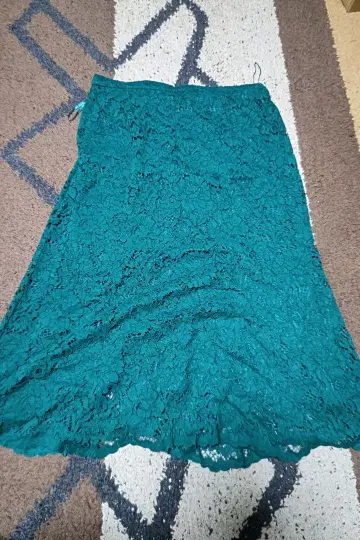 UNIQLO 터콰이즈 레이스 플레어 스커트 XL