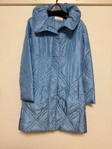 [ 11AR ] 미사용품 엠센스 겉감 실크 다운 코트 라이트 블루