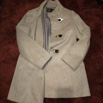 그레이 더플 코트 울 혼방