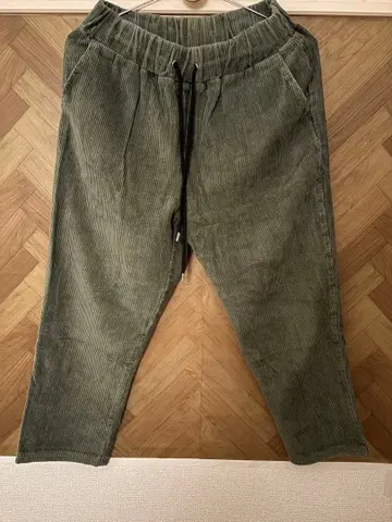 CIAOPANIC 올리브 그린 와이드 코듀로이 팬츠