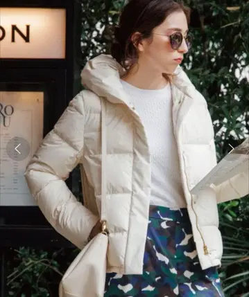 [새상품급] OPAQUE.CLIP 볼륨 컬러 다운 자켓 화이트 S