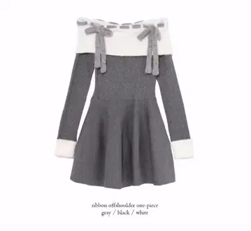 리본 오프숄더 원피스 bubbles