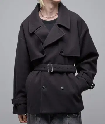 LOOSE 멜톤 숏 트렌치코트