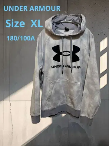 새상품급 언더아머 남성용 후드티 XL 화이트 속기모 빅 사이즈