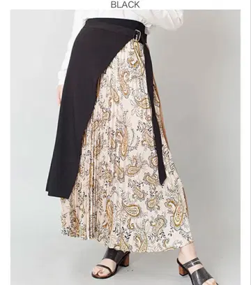 오즈모시스 3WAY 레이어드 프린트 플리츠 스커트