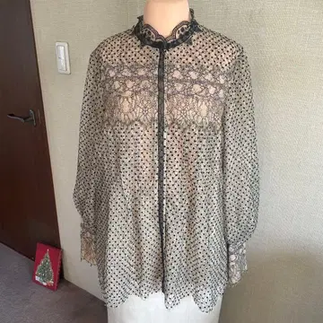 Rosso 비침 레이스 셔츠 긴팔