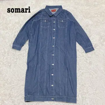 a2030 [ 소말리아 ] 데님 롱 원피스 성숙 캐주얼 포켓 있음 F