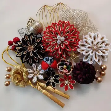 쓰미에 공예 머리 장식 성인식 결혼식