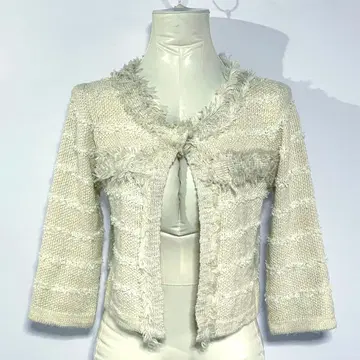 클레이서스 CLATHAS 프린지 편직 베이지 계열 가디건 38