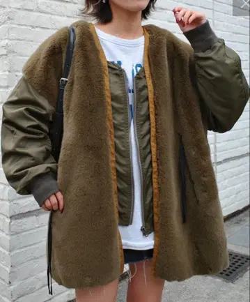 [ etsinta ] 퍼 절개 자켓