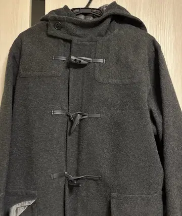 남성용 더플 코트 롱 그레이 L 코트 아우터 울 혼방