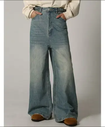 m.p studio masonprince 와이드 플레어 데님 S 블루