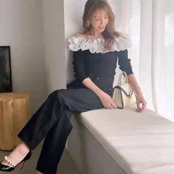 리랜드트루 Rirandture 오간 프릴 리브 니트