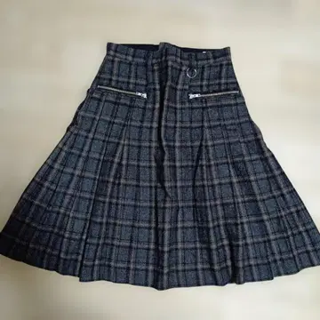 RNA 울 체크 플리츠 스커트