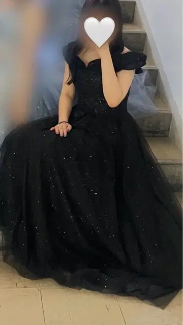 블랙 롱 드레스