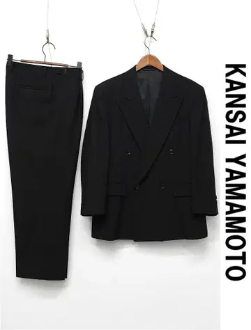 V303/새상품급 간사이 야마모토 더블 수트 허리 조절 92AB3 블랙