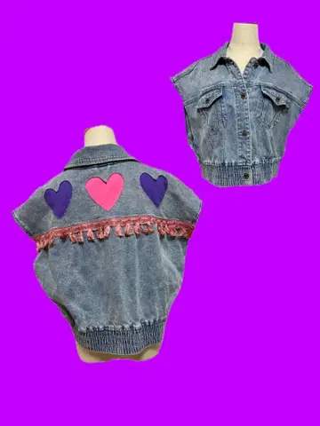 구제 의류 리메이크 베스트 데님 자켓