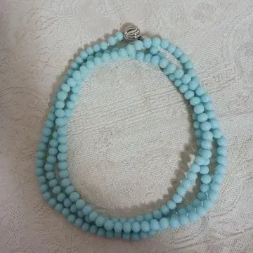 스카이블루 롱 목걸이