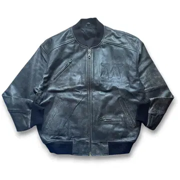 90s Marlboro Cow Leather Varsity Jacket