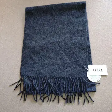 미사용 택 포함 FURLA 훌라 워셔블 캐시미어 100% 머플러 그레이