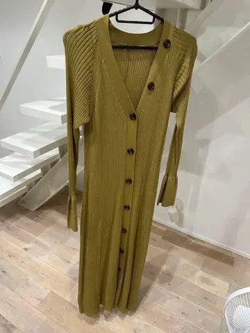 미라 오웬 니트 롱 원피스 올리브 mila owen