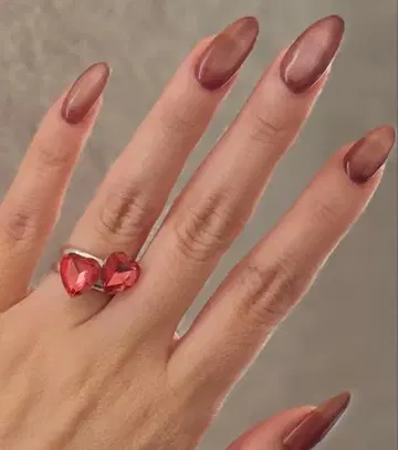 새상품 아쉬페프랑스 하트 모양 빨간색 스톤 반지 2세트 11호
