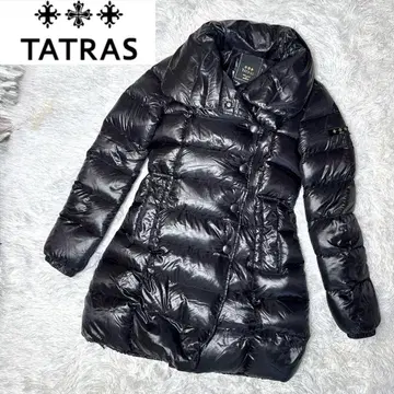 TATRAS 아만다 다운 코트 블랙 로고 와펜 02 볼륨 컬러