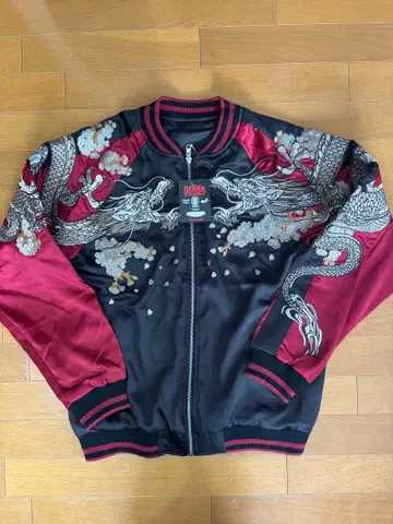 ONI DENIM 드래곤 자수 스카잔 리버서블