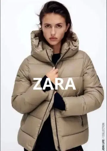 ZARA 후드 부착 다운 자켓