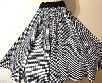 체크 패턴 체크 무늬 깃발, 서큘러 스커트 올디스 로큰롤