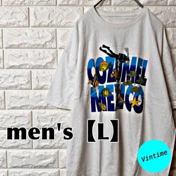 AH126 [ MEXICO ] 프린트 T셔츠 [ 남성용 L ] 화이트