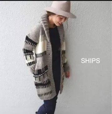 SHIPS 페루 숄카라 울 가디건/코위찬 니트
