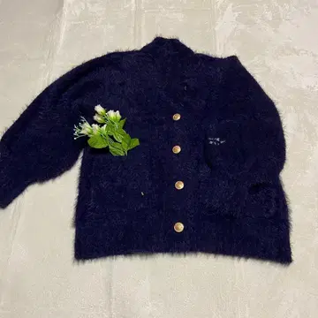 PEACHJOHN 피치 존 보아 가디건 네이비 페더얀