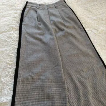 PLAIN PEOPLE 와이드 팬츠 하운드투스 울 100% L 사이즈