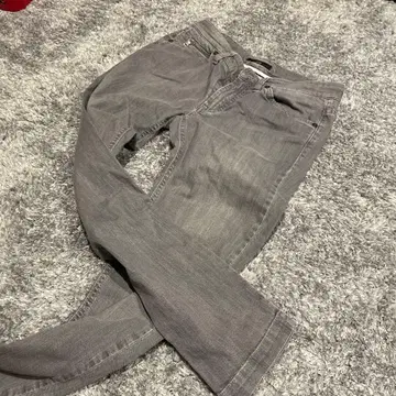 그레이 스키니 데님 지퍼 플라이