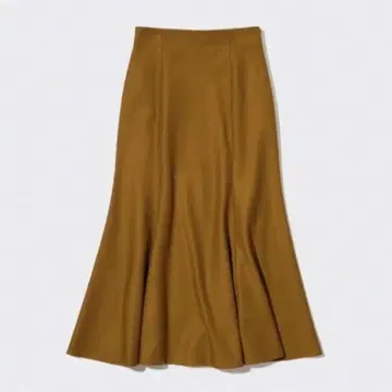 유니클로 머메이드 스커트 머스타드 기장 짧음