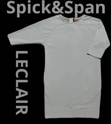 새상품급 스픽 앤 스팬 르클레르 칠부 원피스 베이지 뒷면 지퍼