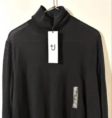[ 미사용 ] 유니클로 +J 엑스트라 파인 메리노 터틀넥 XL 블랙