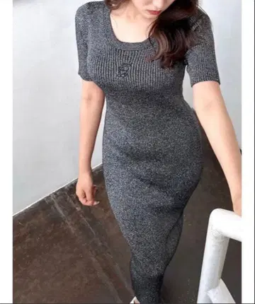 리젝시 자수 라메 니트 원피스 S