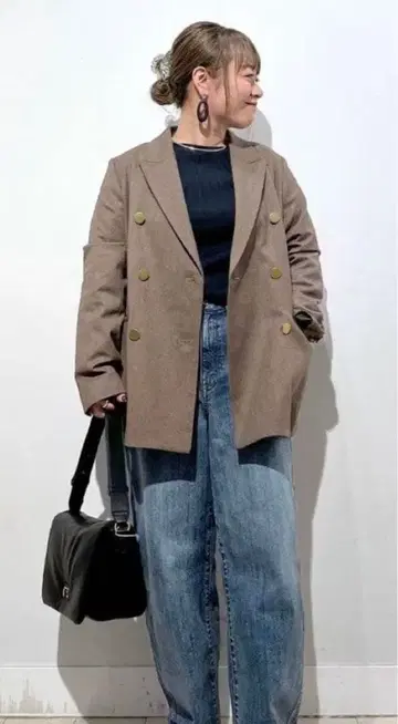 타카야마 나오코 EiiS 글로벌 워크 더블 롱 자켓