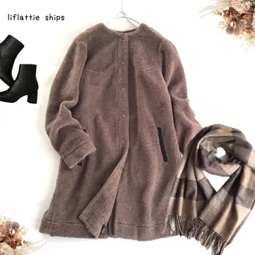 @ [ M ] 리플래티 쉽스 보아 노카라 롱 코트