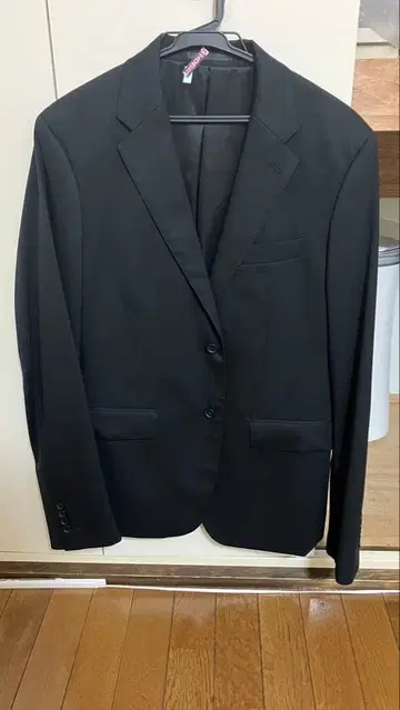 스트레치 울 슬림 자켓 남성용 블랙